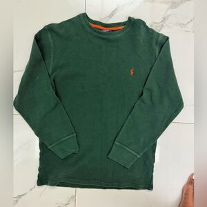 Polo Ralph Lauren Green Shirt with Orange Trim Size L